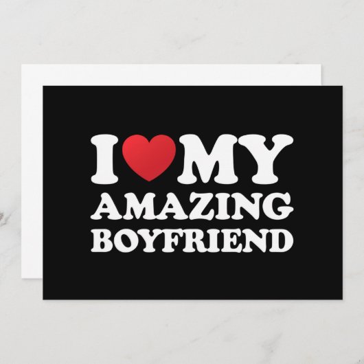 私は私の素晴らしい彼氏を愛する私の熱いBfハート 招待状 (正面/裏面)