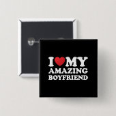 私は私の素晴らしい彼氏を愛する私の熱いBfハート 缶バッジ (正面&裏面)