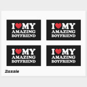 私は私の素晴らしい彼氏を愛する私の熱いBfハート 長方形シール (シート)