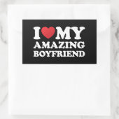 私は私の素晴らしい彼氏を愛する私の熱いBfハート 長方形シール (バッグ)