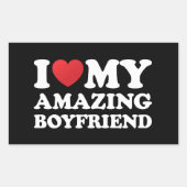 私は私の素晴らしい彼氏を愛する私の熱いBfハート 長方形シール (正面)