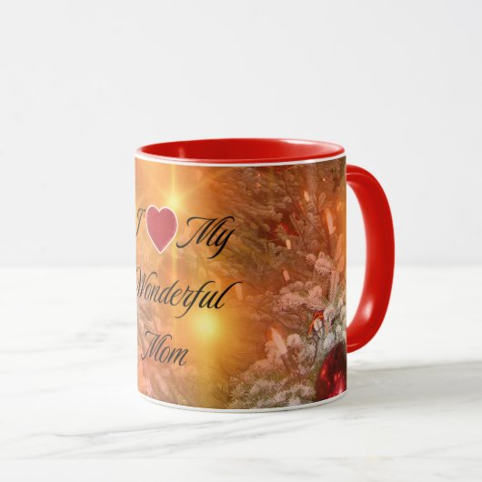 私は私の素晴らしい母が大好き マグカップ (正面右)