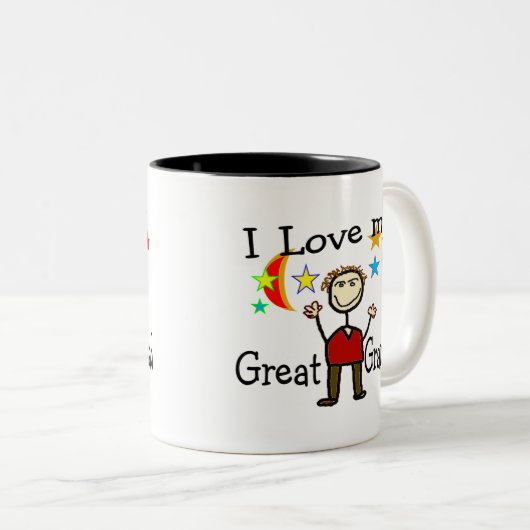 私は私の素晴らしい祖父のコーヒー・マグを愛します ツートーンマグカップ (正面右)