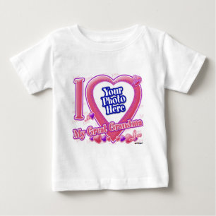 私は私の素晴らし祖母ピンク/紫が大好き – 写真 ベビーTシャツ