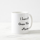 私は私の緑によって飛ぶコンゴウインコの写真を愛します コーヒーマグカップ (正面右)