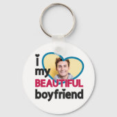 私は私の美しい彼氏の写真が大好カスタムきだ キーホルダー (正面)