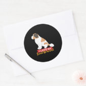 私は私の聖バーナードかわいい犬の恋人の子犬の所有者を愛する ラウンドシール (封筒)