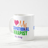 私は私の職業セラピストかわいいモノグラムが大好き コーヒーマグカップ (正面左)