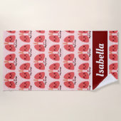 私は私の肺が大好き – かわいい笑顔の肺 ビーチタオル (正面)