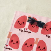 私は私の肺が大好き – かわいい笑顔の肺 ビーチタオル (インサイチュ)
