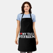 私は私の背の高いボーイフレンドハートグルービーレトロが大好き エプロン (着用した状態)