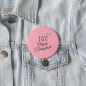 私は私の臓器移植バラピンクボタンが大好き 缶バッジ (インサイチュ)