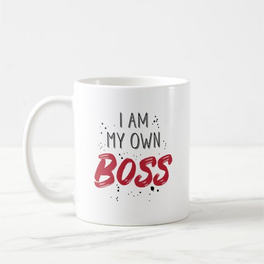 私は私の自身のボスのビジネス所有者の起業家です コーヒーマグカップ (左)
