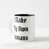 私は私の自身の人間を作ります ツートーンマグカップ (正面左)