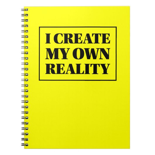 私は私の自身の現実の断言の黒及び黄色を作成します ノートブック (正面)