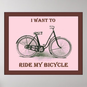 私は私の自転車の~のヴィンテージの自転車ポスターに乗りたいと思います ポスター