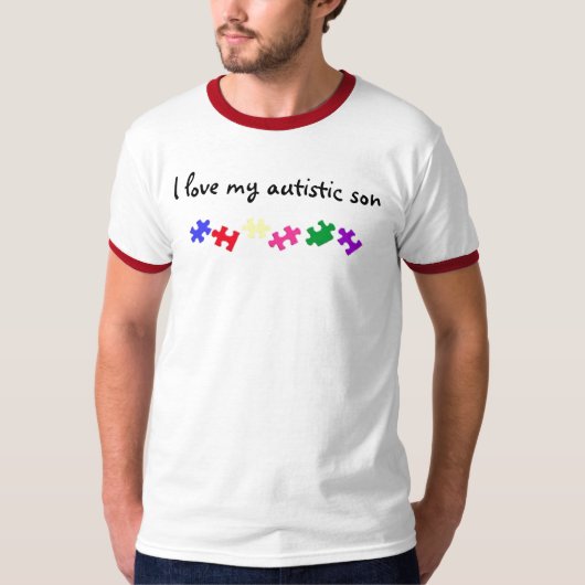私は私の自閉症の息子を愛します Tシャツ (正面)