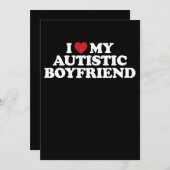 私は私の自閉的なボーイフレンドを愛するIハートGroovy 招待状 (正面/裏面)