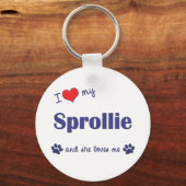 私は私の芽が大好き(雌犬) キーホルダー (正面)