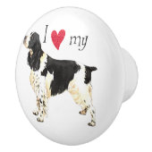 私は私の英国のスプリンガースパニエルを愛します セラミックノブ (右)