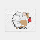 私は私の英国のブルドッグ犬を愛します フリースブランケット (正面(横))