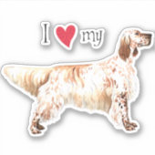 私は私の英語のセッターのビニールのシールが大好き シール (正面)