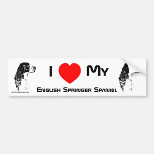 私は私の英語スリンガースパニエル犬バンパーステッカーが大好き バンパーステッカー
