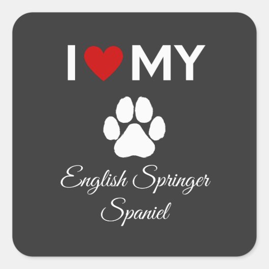 私は私の英語スリンガースパニエル犬犬のカスタム文字 スクエアシール (正面)