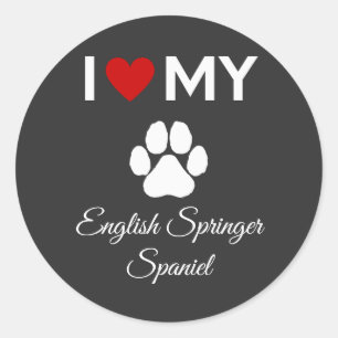私は私の英語スリンガースパニエル犬犬のカスタム文字 ラウンドシール