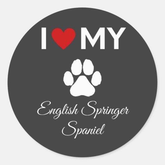 私は私の英語スリンガースパニエル犬犬のカスタム文字 ラウンドシール (正面)