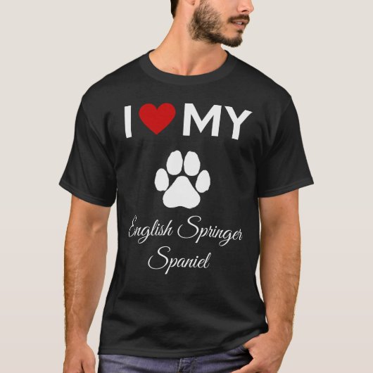 私は私の英語スリンガースパニエル犬犬のカスタム文字 Tシャツ (正面)