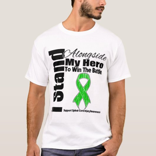 私は私の英雄の脊髄の傷害の横に立ちます Tシャツ (正面)