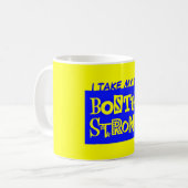 私は私の茶ボストンに強いマグを取ります コーヒーマグカップ (正面左)