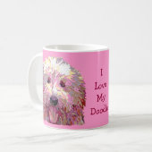 私は私の落書きのマグを愛します コーヒーマグカップ (正面左)
