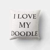 私は私の落書きLABRAの金落書き犬の枕を愛します クッション (裏面)