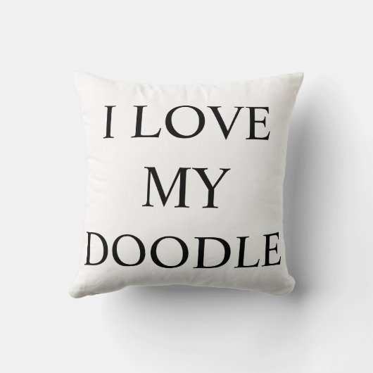 私は私の落書きLABRAの金落書き犬の枕を愛します クッション (裏面)