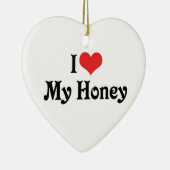 私は私の蜂蜜を愛している セラミックオーナメント (右)