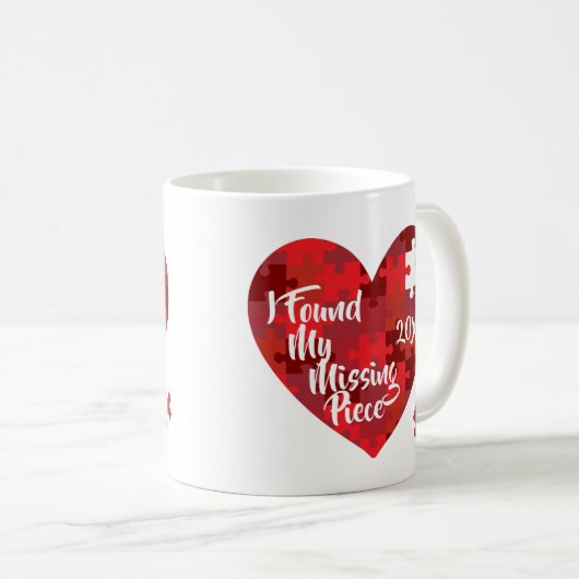 私は私の行方不明の部分-パズルのハート--を見つけました コーヒーマグカップ (正面右)
