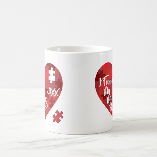 私は私の行方不明の部分-パズルのハート--を見つけました コーヒーマグカップ (中央)