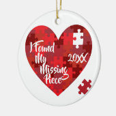 私は私の行方不明の部分-パズルのハート--を見つけました セラミックオーナメント (左)