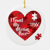 私は私の行方不明の部分-パズルのハート--を見つけました セラミックオーナメント (裏面)