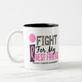 私は私の親友の乳癌のために戦います ツートーンマグカップ (左)