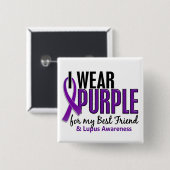私は私の親友10のループスのための紫色を身に着けています 缶バッジ (正面&裏面)