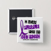 私は私の親友37の癲癇のための紫色を身に着けています 缶バッジ (正面&裏面)