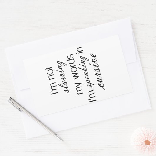 私は私の言葉を落とすことはでき話ない 長方形シール (封筒)