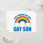 私は私の誇りを持ったゲイソンママパパプライドレインボー カード (正面/裏面インサイチュ)