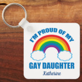 私は私の誇りを持ったゲイ娘LGBTQママパパ キーホルダー (正面)