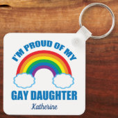 私は私の誇りを持ったゲイ娘LGBTQママパパ キーホルダー (裏面)