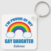 私は私の誇りを持ったゲイ娘LGBTQママパパ キーホルダー (裏面)