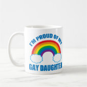 私は私の誇りを持ったゲイ娘LGBTQママパパ コーヒーマグカップ (左)
